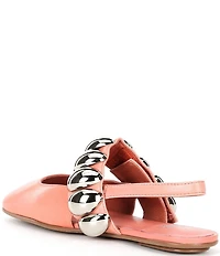 Jeffrey Campbell Manon Leather Dome Embellished Hardware Slingback Flats