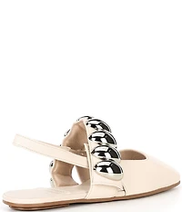Jeffrey Campbell Manon Leather Dome Embellished Hardware Slingback Flats