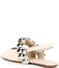 Jeffrey Campbell Manon Leather Dome Embellished Hardware Slingback Flats