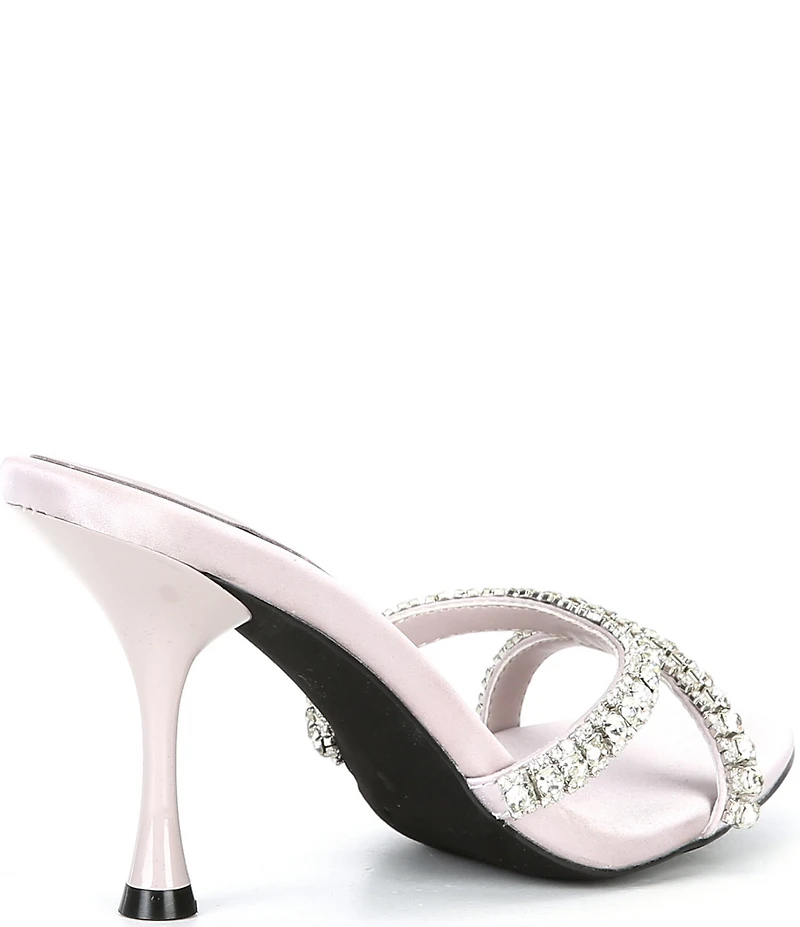 Jeffrey Campbell Marquise Satin Rhinestone Dress Slide Sandals