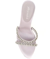 Jeffrey Campbell Marquise Satin Rhinestone Dress Slide Sandals