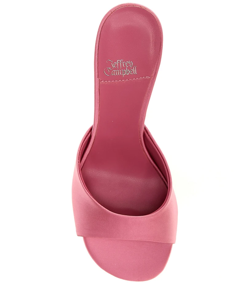 Jeffrey Campbell Mew-2 Satin Sculpted Lucite Wedge Dress Slide Sandals