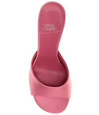 Jeffrey Campbell Mew-2 Satin Sculpted Lucite Wedge Dress Slide Sandals