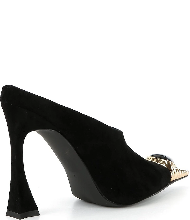 Jeffrey Campbell Naiad Suede Jewel Ornamented Cap Toe Mules
