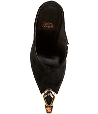 Jeffrey Campbell Naiad Suede Jewel Ornamented Cap Toe Mules