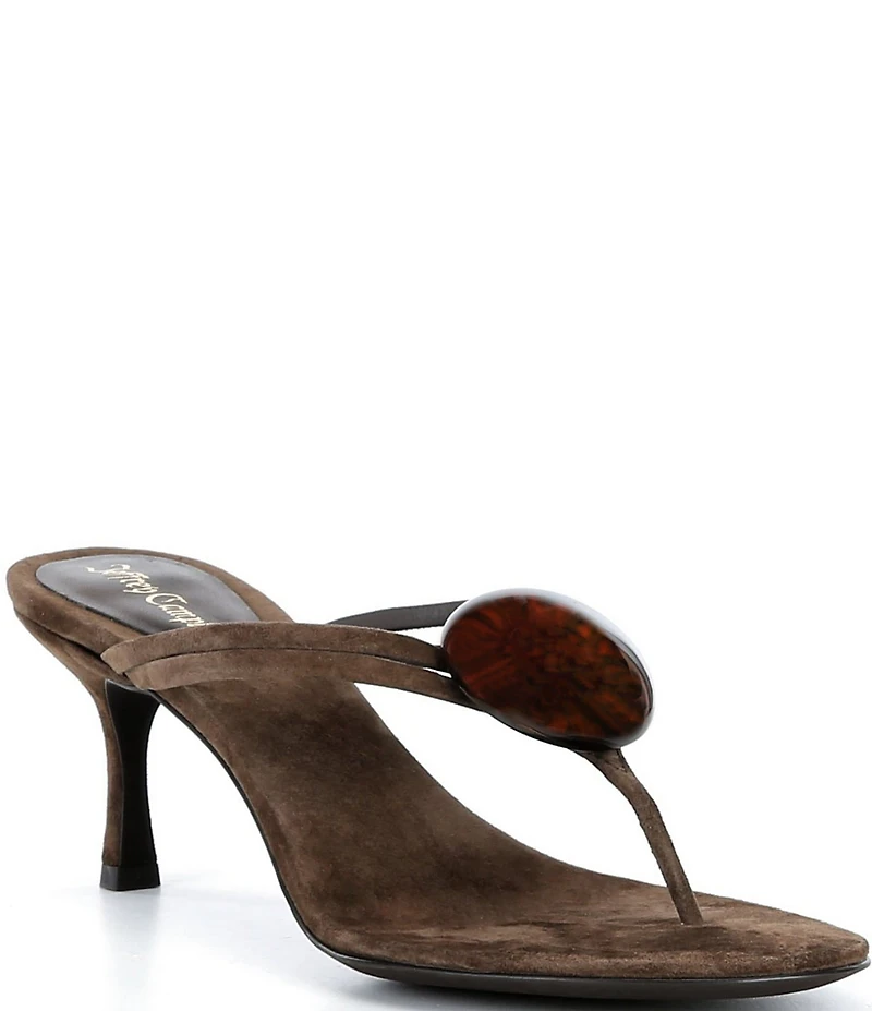 Jeffrey Campbell Nimora Suede Stone Ornament Thong Dress Sandals