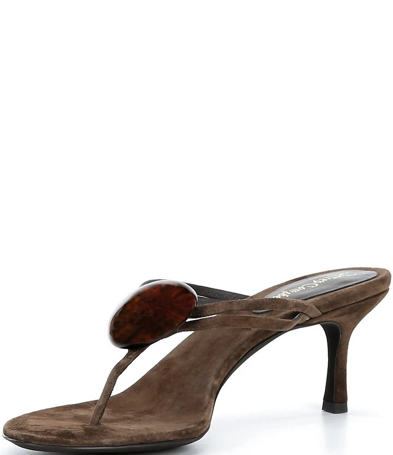 Jeffrey Campbell Nimora Suede Stone Ornament Thong Dress Sandals