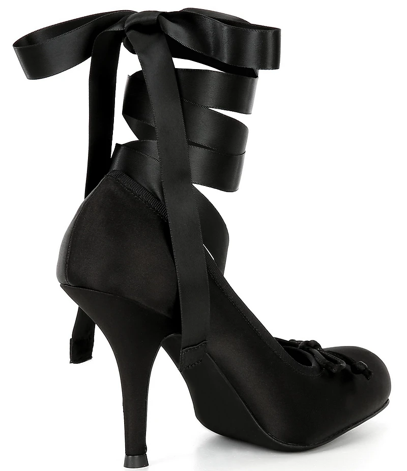 Jeffrey Campbell Nympha Satin Bow Tie Wrap Ballerina Stiletto Pumps