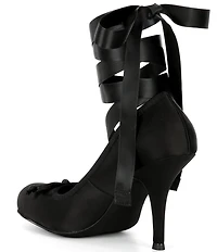 Jeffrey Campbell Nympha Satin Bow Tie Wrap Ballerina Stiletto Pumps