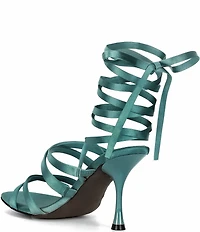 Jeffrey Campbell Obsessed Satin Strappy Ankle Wrap Dress Sandals