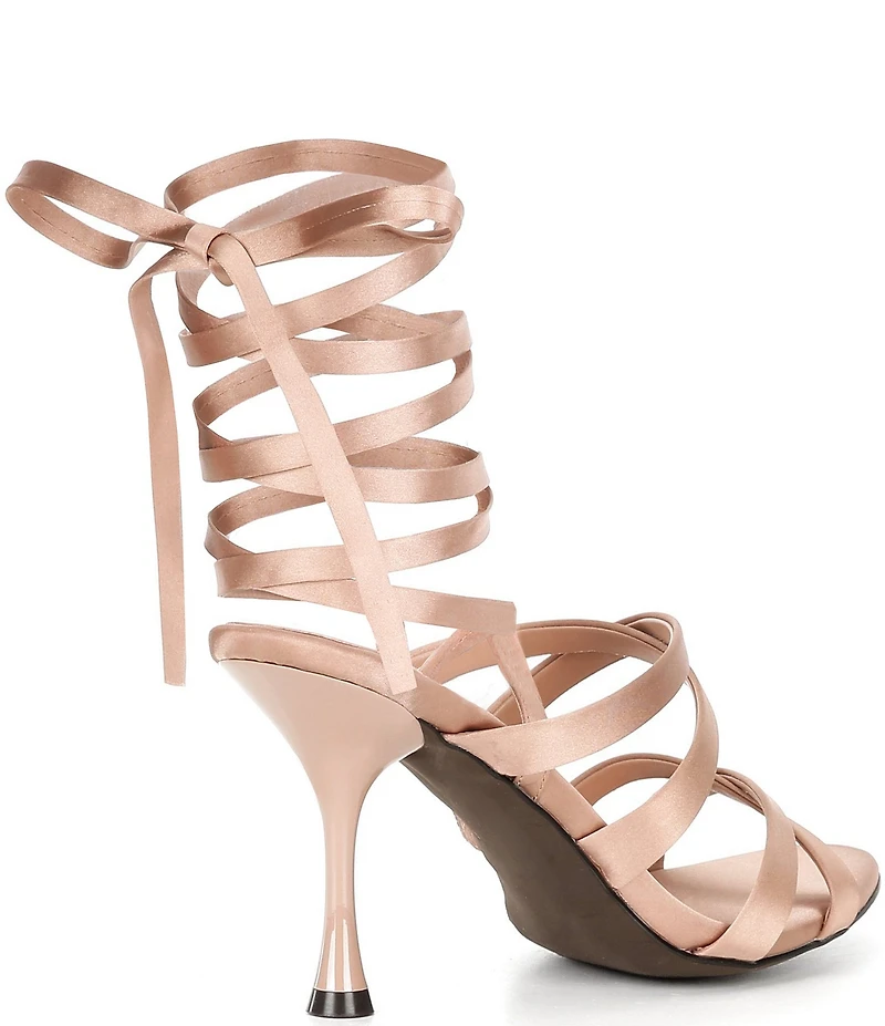 Jeffrey Campbell Obsessed Satin Strappy Ankle Wrap Dress Sandals