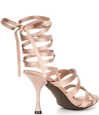 Jeffrey Campbell Obsessed Satin Strappy Ankle Wrap Dress Sandals