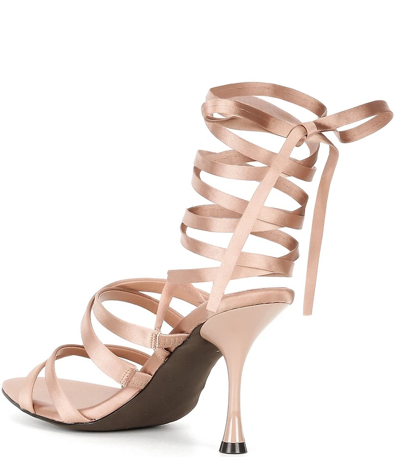 Jeffrey Campbell Obsessed Satin Strappy Ankle Wrap Dress Sandals