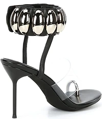 Jeffrey Campbell Occasion Dome Embellished Hardware Leather Dress Sandals