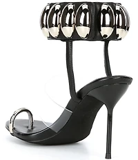 Jeffrey Campbell Occasion Dome Embellished Hardware Leather Dress Sandals