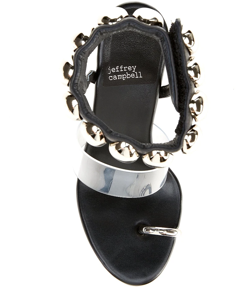 Jeffrey Campbell Occasion Dome Embellished Hardware Leather Dress Sandals
