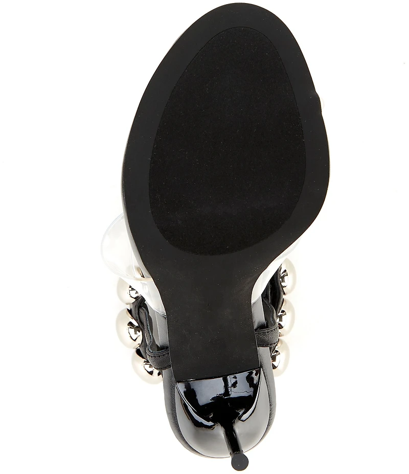 Jeffrey Campbell Occasion Dome Embellished Hardware Leather Dress Sandals