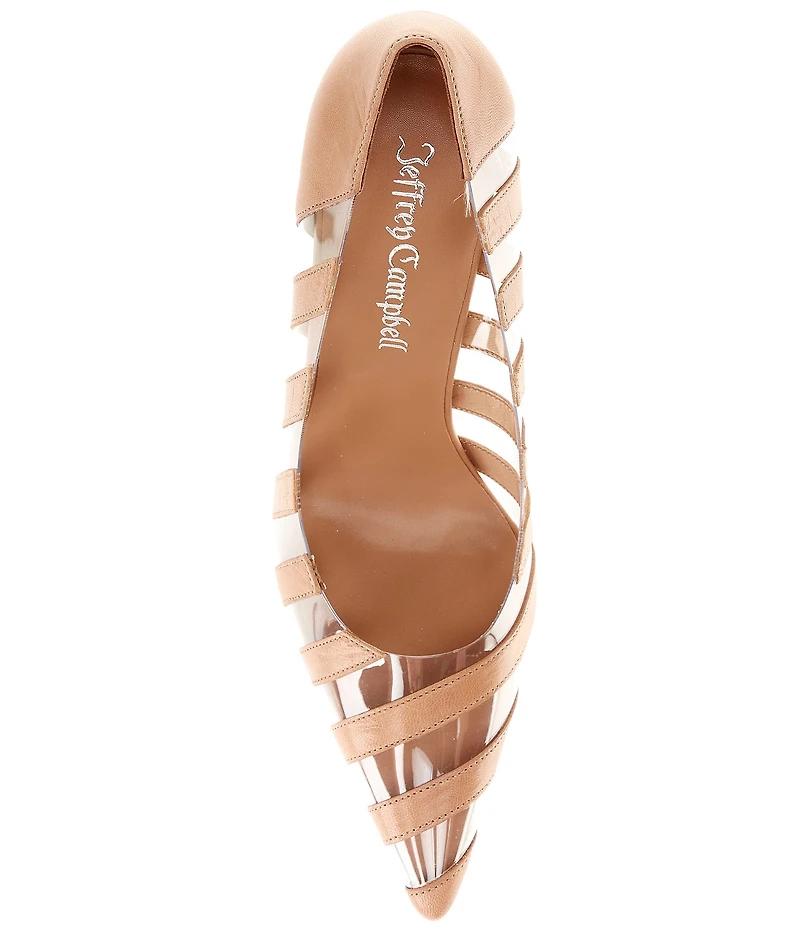 Jeffrey Campbell Opaque Clear Stripe Pumps