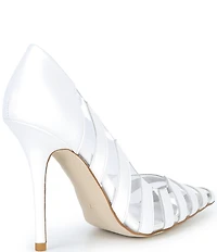 Jeffrey Campbell Opaque Clear Stripe Pumps