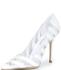 Jeffrey Campbell Opaque Clear Stripe Pumps