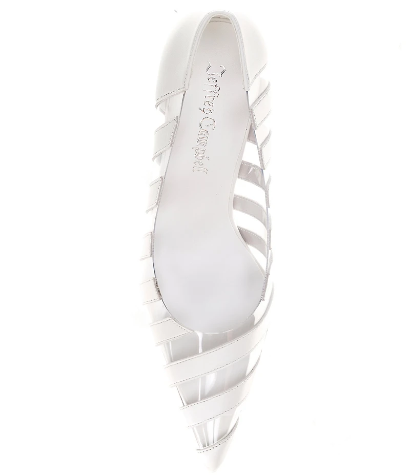 Jeffrey Campbell Opaque Clear Stripe Pumps