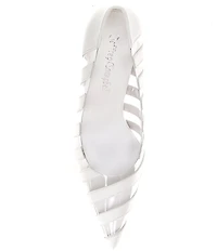 Jeffrey Campbell Opaque Clear Stripe Pumps
