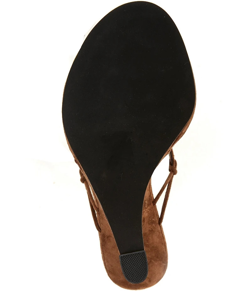 Jeffrey Campbell Pachouli Suede Ankle Wrap Thong Sculpted Wedge Dress Sandals