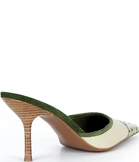 Jeffrey Campbell Parse Ostrich Embossed Cap Toe Dress Mules