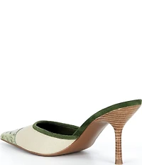 Jeffrey Campbell Parse Ostrich Embossed Cap Toe Dress Mules