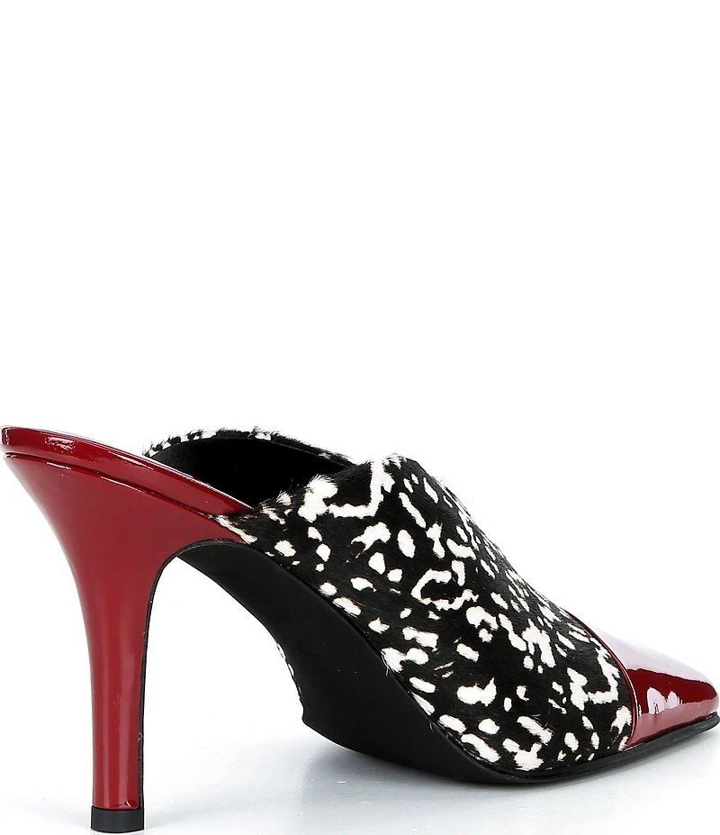 Jeffrey Campbell Passage Animal Print Patent Cap Toe Stiletto Mules