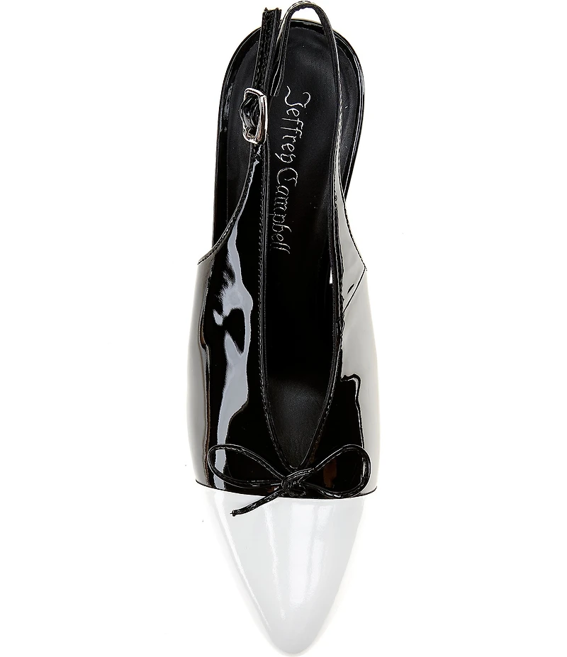 Jeffrey Campbell Patent Bow Slingback Pumps