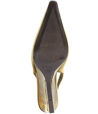 Jeffrey Campbell Pay-Me Satin Coin Purse Ornament Slingback Wedge Pumps