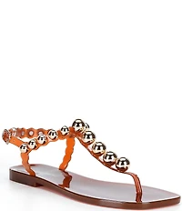 Jeffrey Campbell Plated Flat Stud Thong Sandals