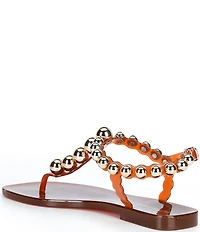 Jeffrey Campbell Plated Flat Stud Thong Sandals