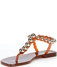 Jeffrey Campbell Plated Flat Stud Thong Sandals