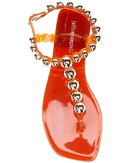 Jeffrey Campbell Plated Flat Stud Thong Sandals