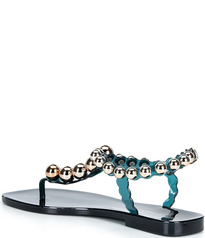 Jeffrey Campbell Plated Flat Stud Thong Sandals