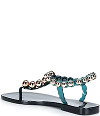 Jeffrey Campbell Plated Flat Stud Thong Sandals