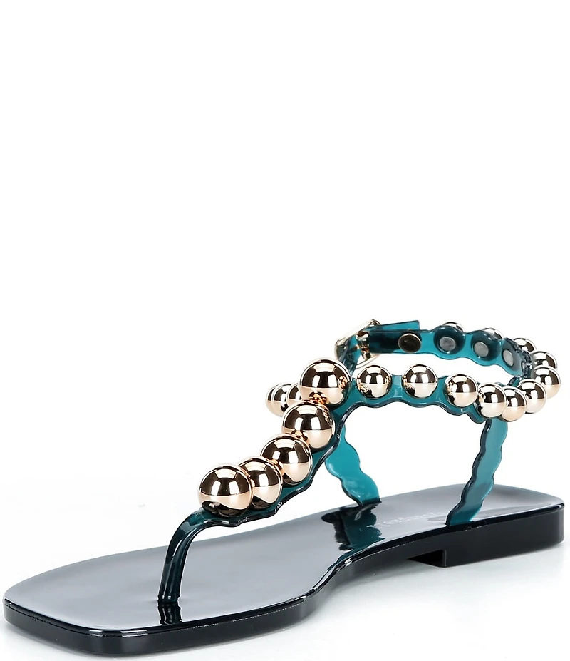 Jeffrey Campbell Plated Flat Stud Thong Sandals