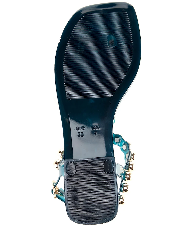 Jeffrey Campbell Plated Flat Stud Thong Sandals