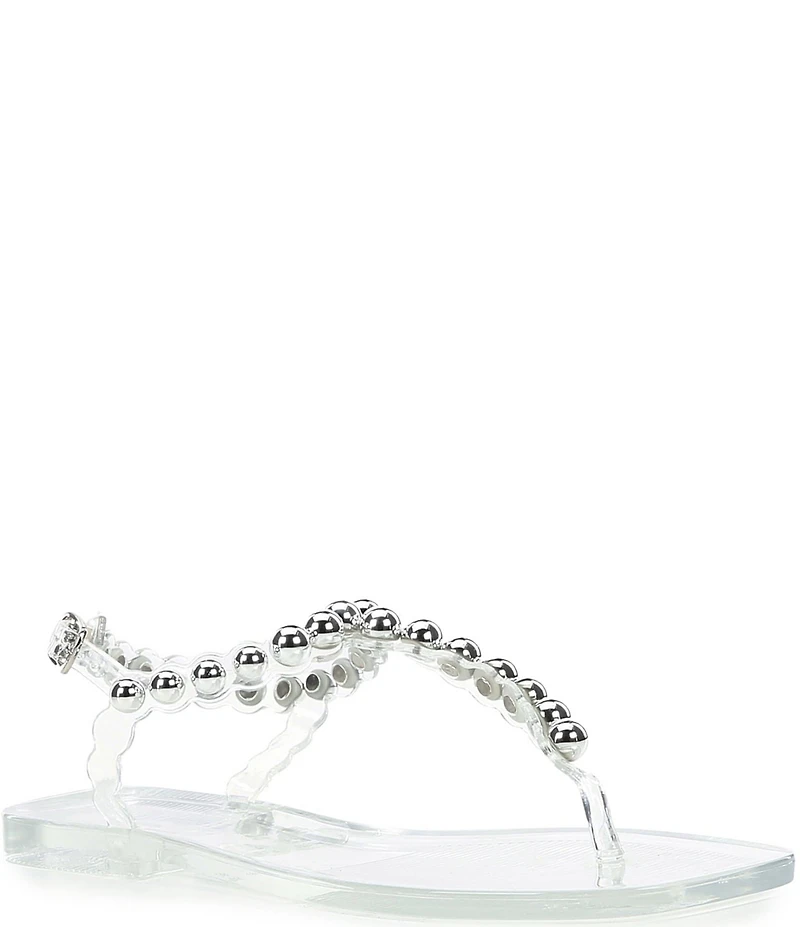 Jeffrey Campbell Plated Flat Stud Thong Sandals