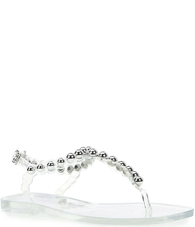 Jeffrey Campbell Plated Flat Stud Thong Sandals
