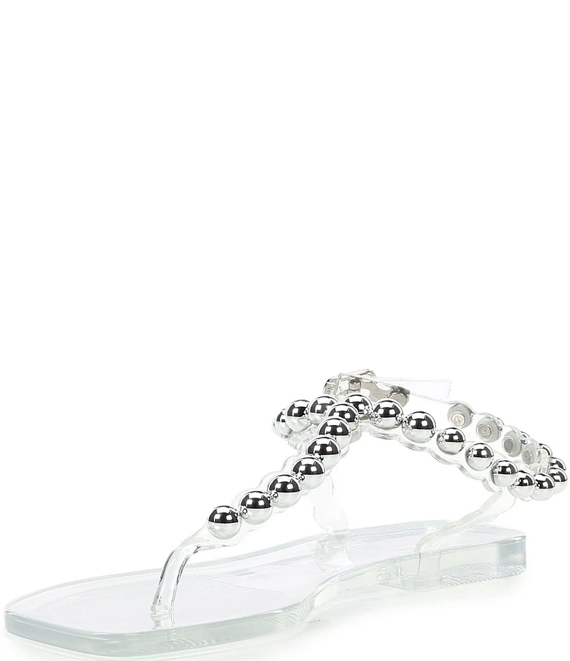 Jeffrey Campbell Plated Flat Stud Thong Sandals