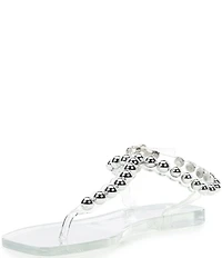 Jeffrey Campbell Plated Flat Stud Thong Sandals
