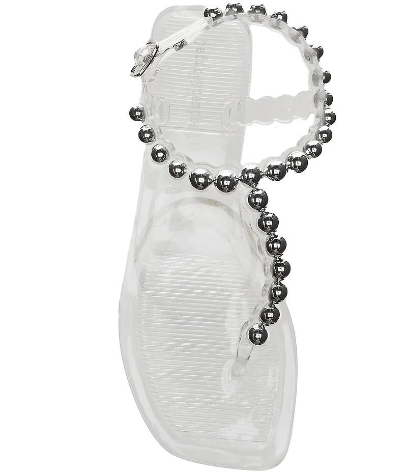 Jeffrey Campbell Plated Flat Stud Thong Sandals