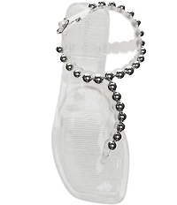 Jeffrey Campbell Plated Flat Stud Thong Sandals
