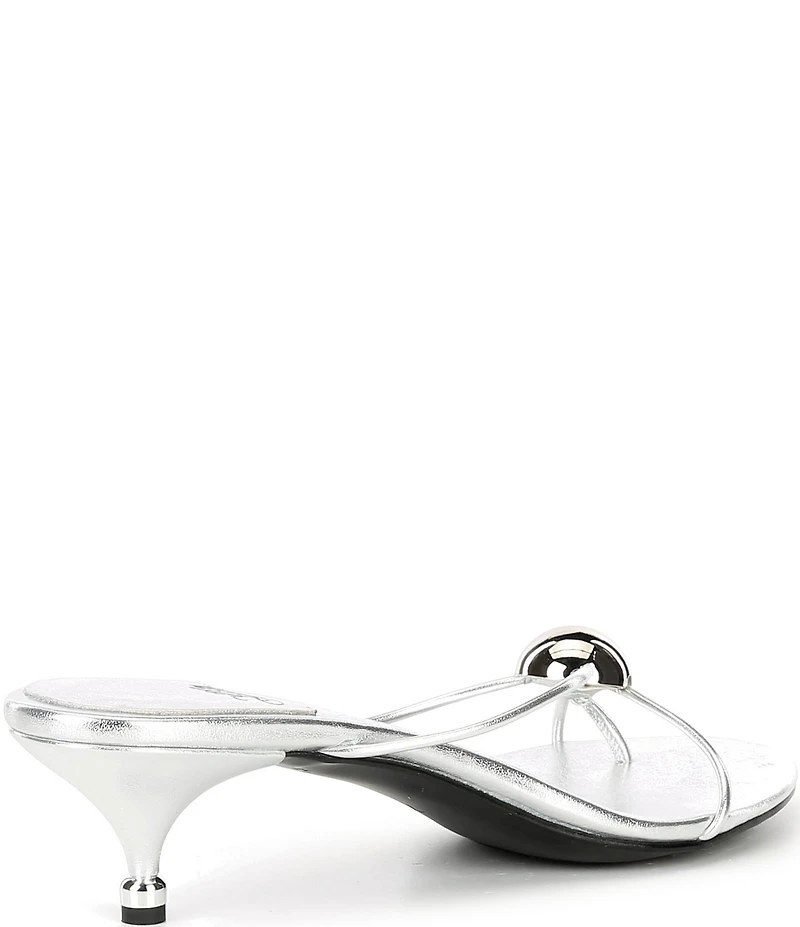 Jeffrey Campbell Preciosa Metallic Ornament Kitten Heel Sandals