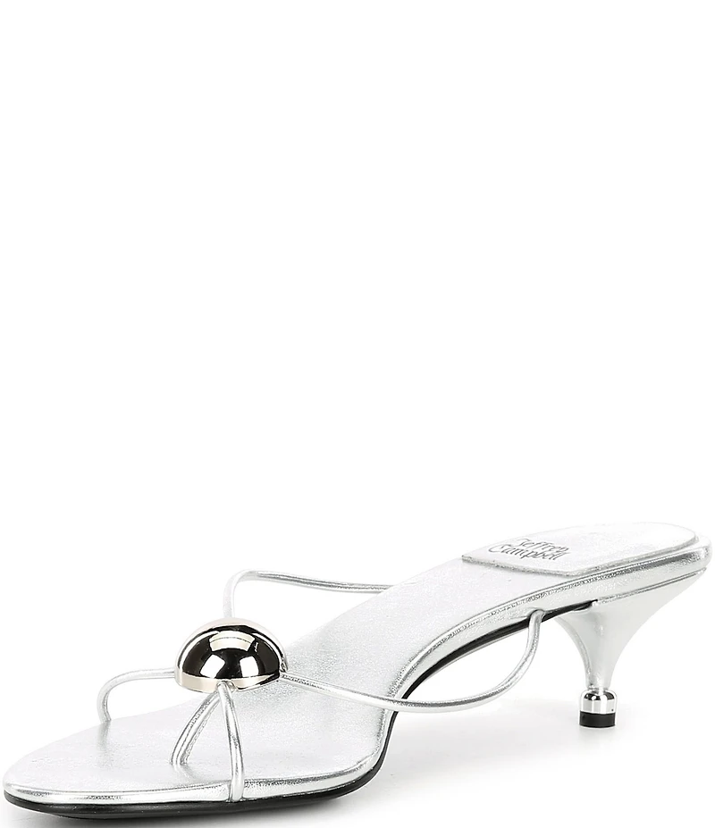 Jeffrey Campbell Preciosa Metallic Ornament Kitten Heel Sandals