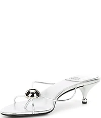 Jeffrey Campbell Preciosa Metallic Ornament Kitten Heel Sandals