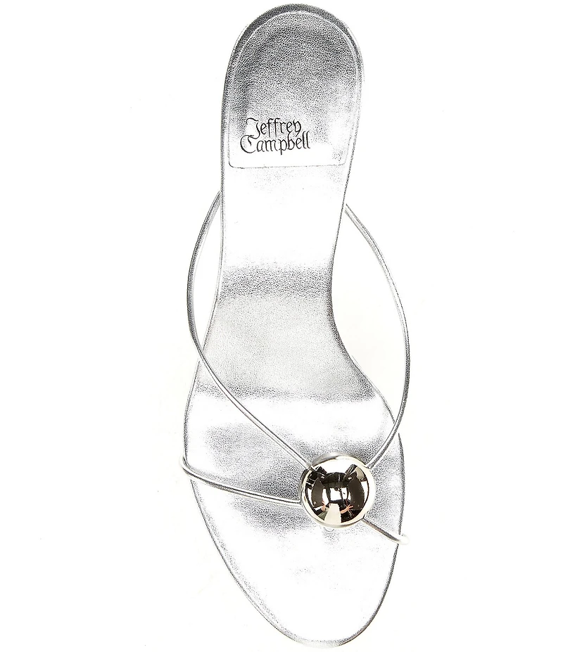 Jeffrey Campbell Preciosa Metallic Ornament Kitten Heel Sandals